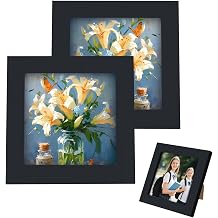 2Pcs 4x4 Inch Photo Frames Black Square Picture Frames Small Frame 10x10 cm