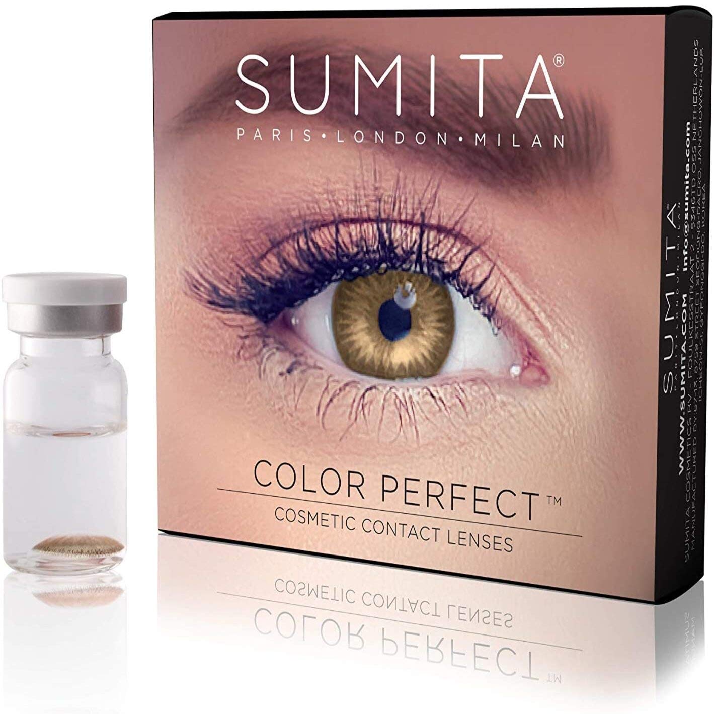 Sumita Color Perfect Cosmetic Contact Lenses, Multi Functional, Daily Use, Protects Harmful Vision, UV Lights, Disposable Contact Lenses, #8719, Pure Hazel