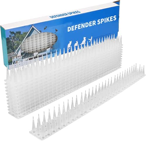Defender Spikes, 12 Pack Plastic Bird Spike, Outdoor Wall Cat