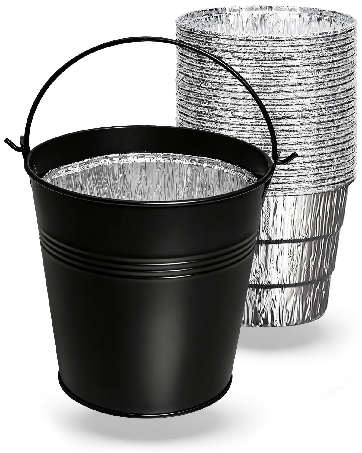 Matchwaves Grease Bucket HDW152 with 15 Pack Drip Bucket Liners for Traeger BAC407, Drip Tray & Drip Pan Liners Replacement for Traeger, Pit Boss, Z Grills & Oklahoma Joe’s