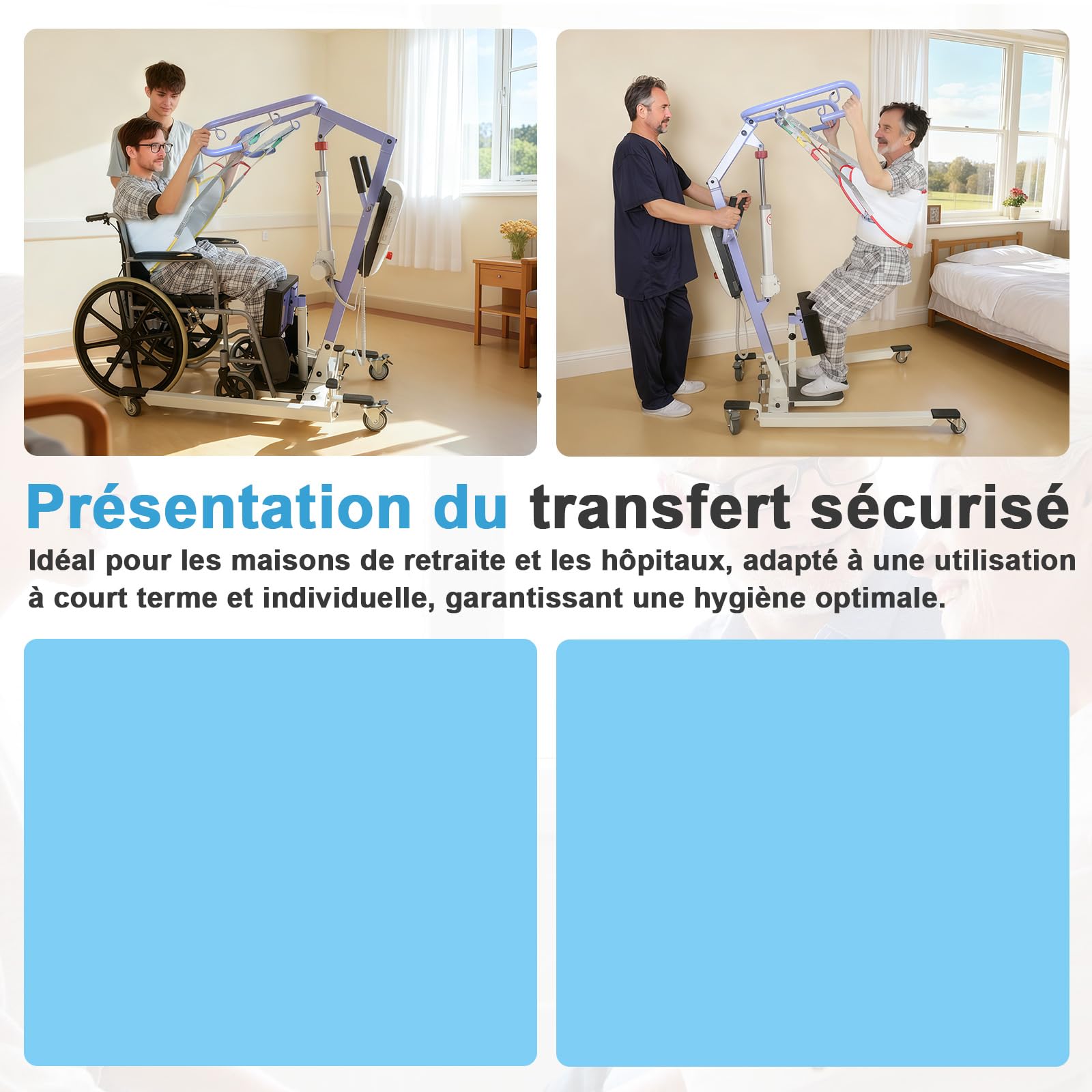 Sangle de Verticalisation pour Lève-Personne 230 kg, Sangle Sit to Stand avec Rembourrage Épais, Ceinture Réglable de Transfert Patient, Aide au Lever pour Fauteuil Roulant (L)