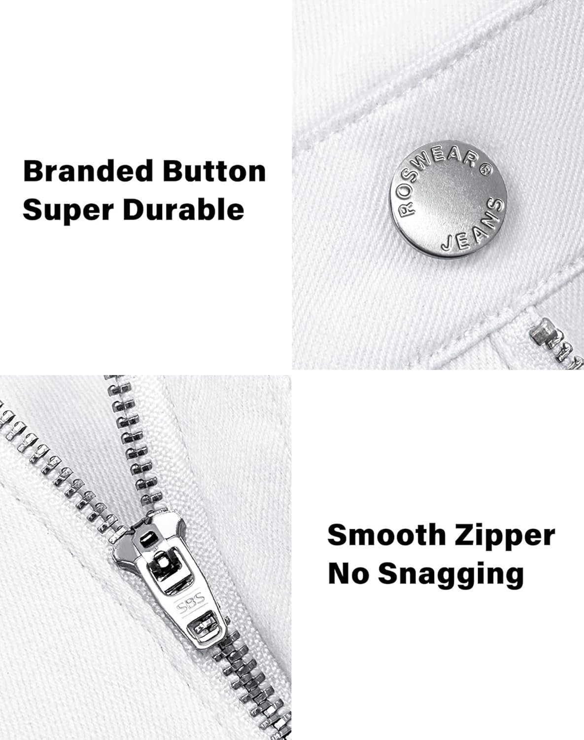 roswear Women's Ripped Mid Rise Stretchy Denim Jeans Shorts - Image 7