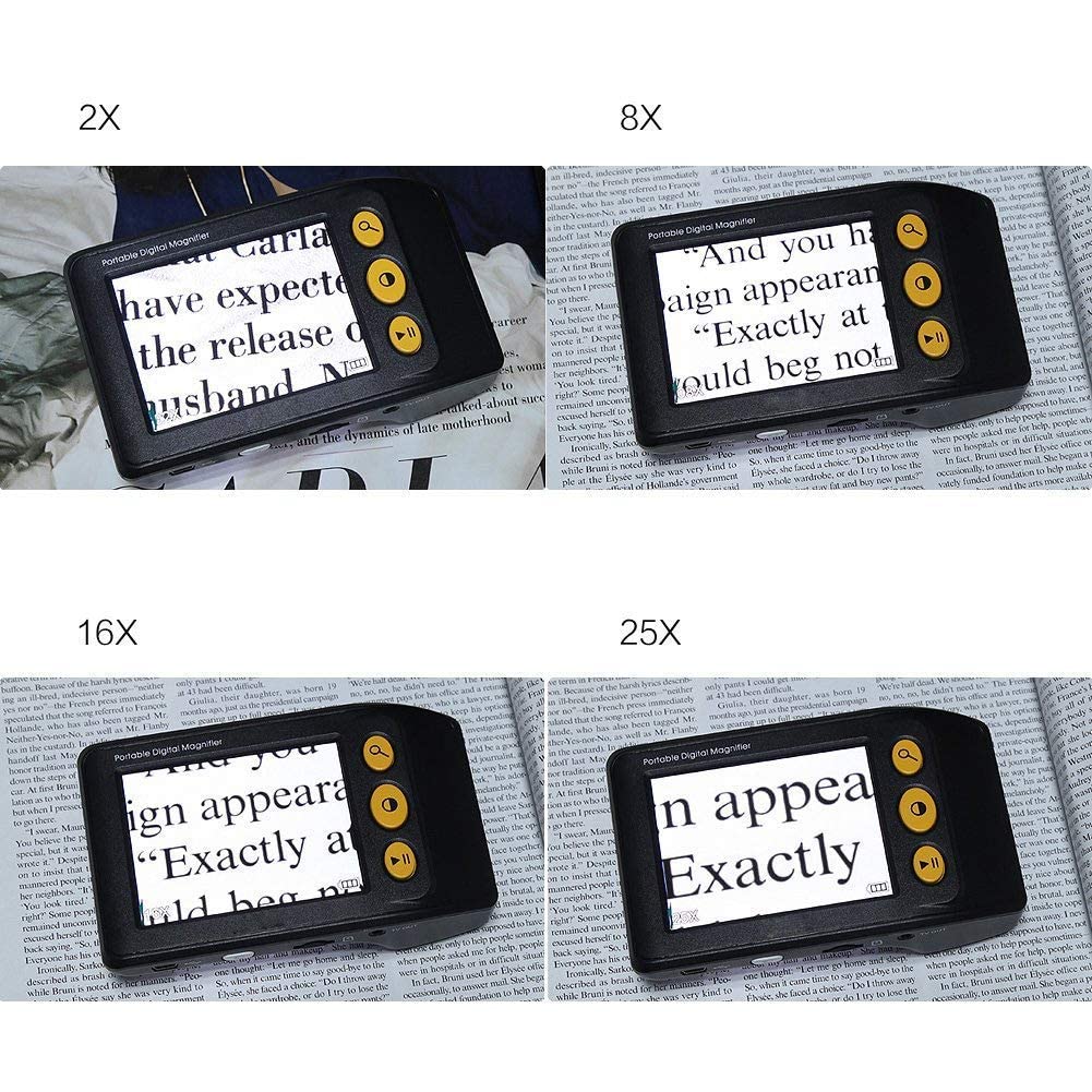 Przenośna Lupa Cyfrowa 3,5 Cala, Lupa Cyfrowa Z Oświetleniem Led, 2-Krotny-25-Krotny Zoom Hd, Wiele Trybów Kolorów, Pomoc W Czytaniu, Lupa Wideo, Odpowiednia Dla Osób Starszych, Dzieci I Ubogich, 1