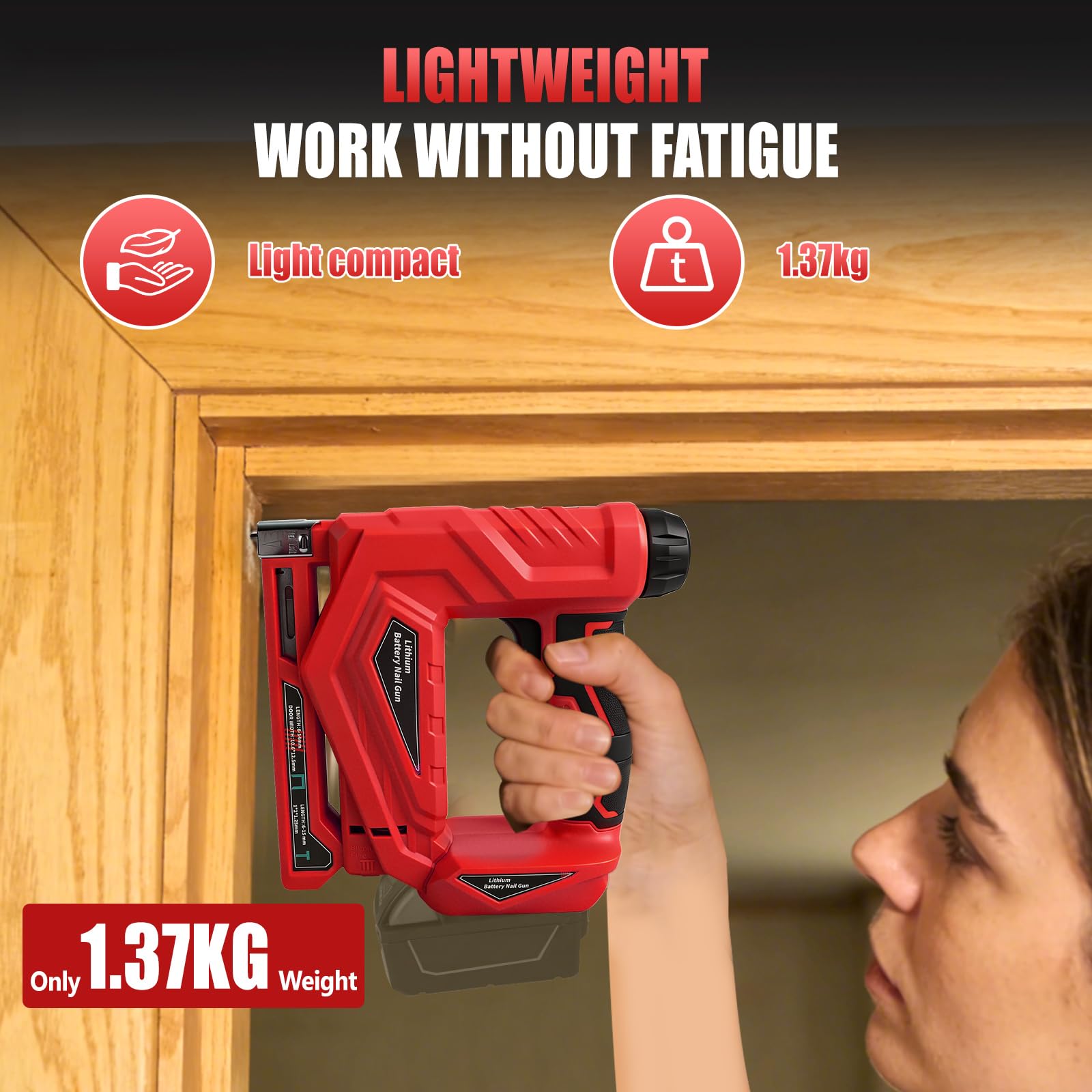 Akumulatorowy gwoździarka do Milwaukee 18 V, 2 w 1, bezszczotkowy elektryczny pistolet zszywacz, zszywacz 18 GA, zszywacz ze 1000 gwoździami, 1000 zszywek do stolarki drewnianej "zrób to sam