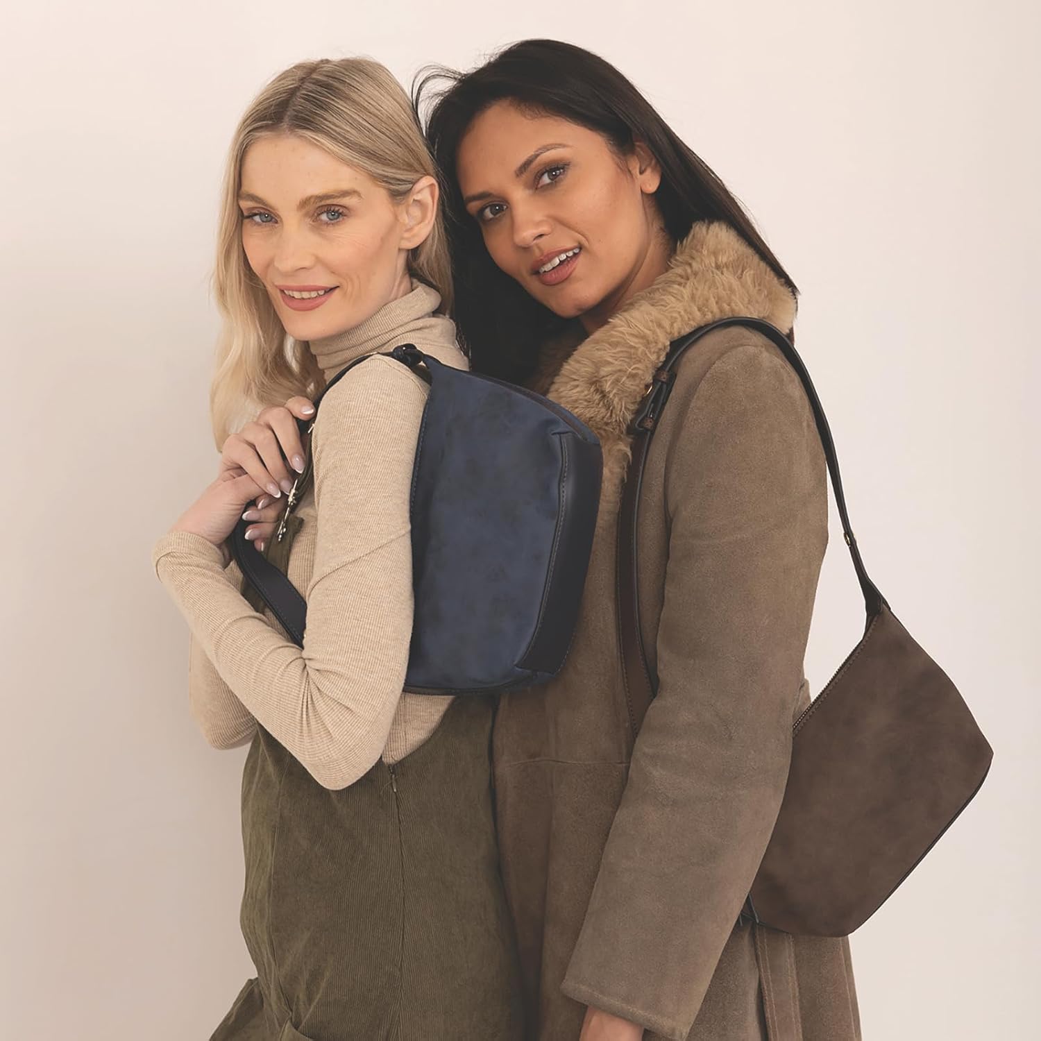 Vittoria Vegan Suede Shoulder Bag for Women Convertible Purse Faux Suede Hobo Handbags with Adjustable Strap