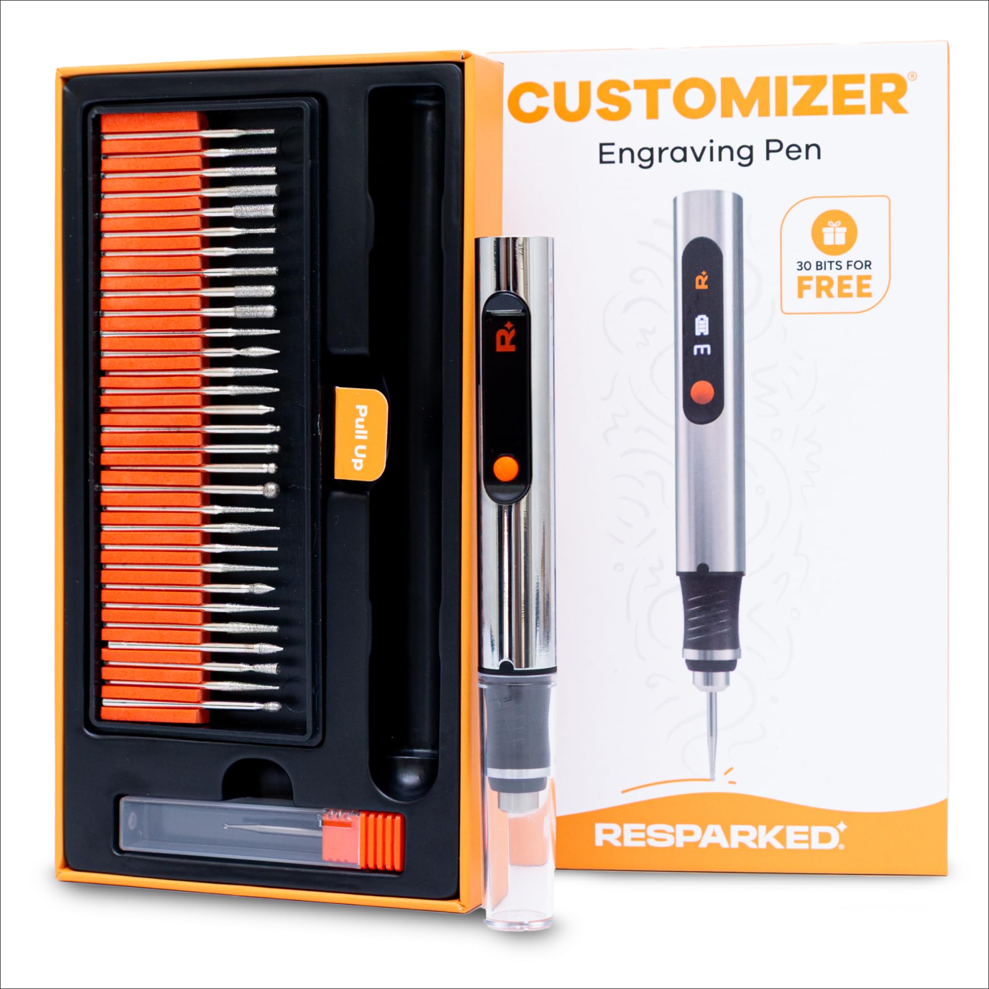 Photo 1 of Resparked Customizer Engraving Pen (Formerly Culiau): Ultimate Cordless Portable Tool for Artists & DIYers - Engrave 50+ Surfaces - Beginner Friendly - Rechargeable - Free 30 Bits & Mastery Guide