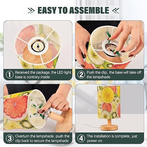 Miniatura 4 de Bedside Table Lamp Baby Night Light Modern Colorful Fruits Slice Orange Lamps for Kids Side Table lamparas de cuarto