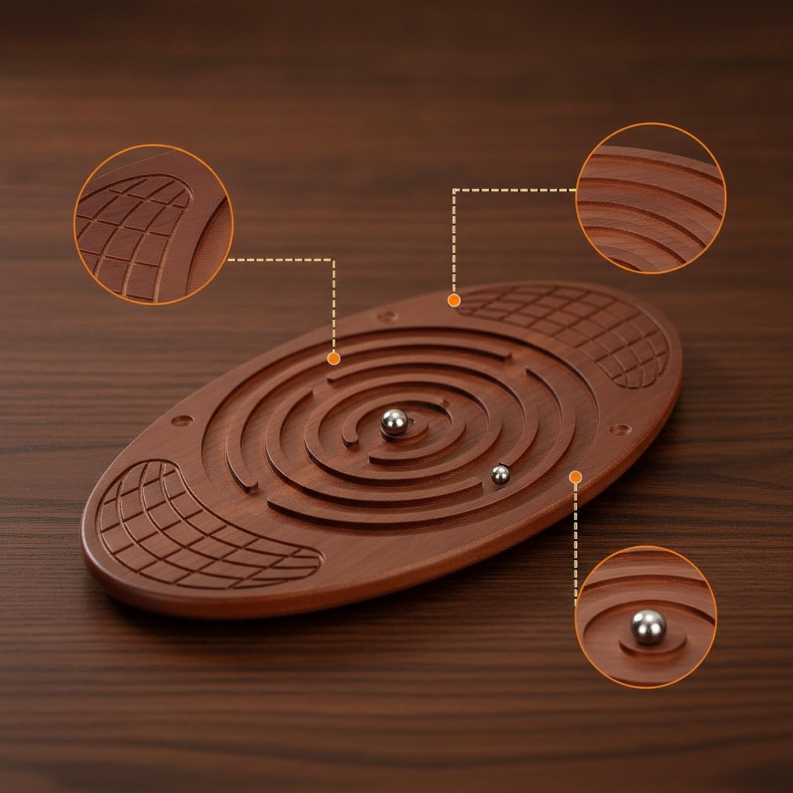 Tavola a per Equilibrio | Stabile, Pedana di Equilibrio Ovale in Legno, per Gioco Attivo, Bambini