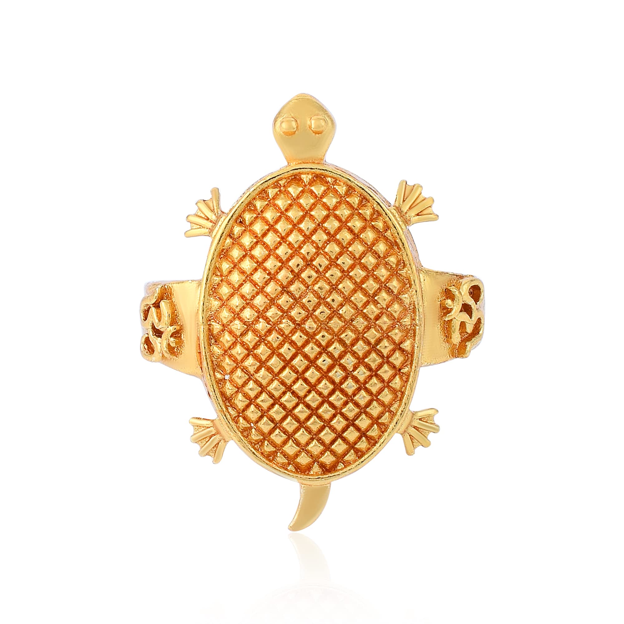 morirGold Plated Brass Good Luck Blessing Tortoise/Kachua Finger Ring for Men And Women