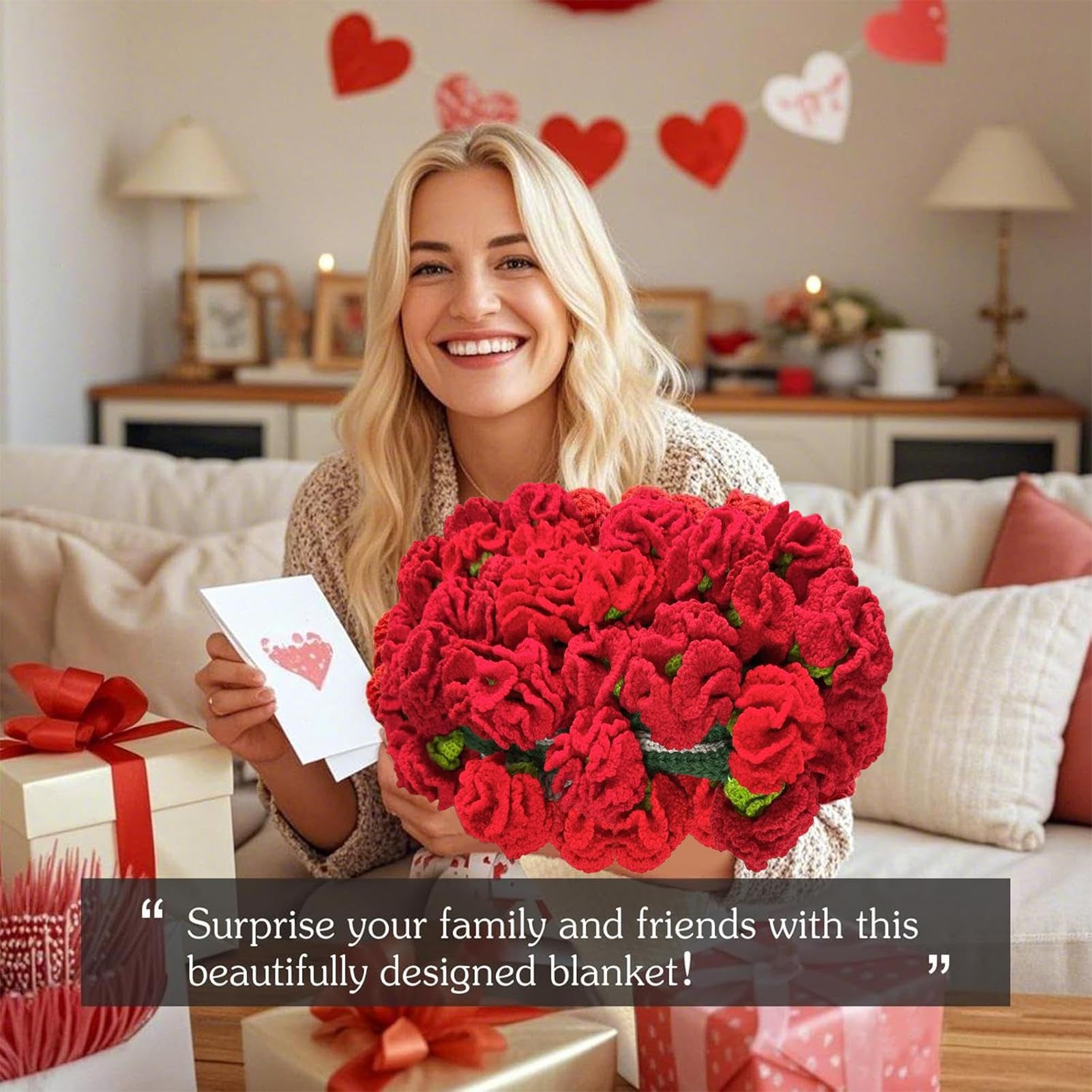 Bouquet-Decke Nelkenblüten-Streicheldecke Wohndeko | Romantische Sofadekoration Für Wohnzimmer