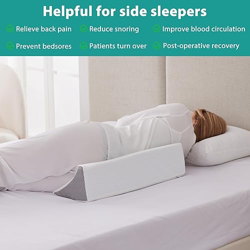 Miniatura 4 de Bedluxe Almohada de cuña para dormir de lado, almohada de espalda de espuma cómoda para dormir de lado, cuñas de cama y posicionadores corporales