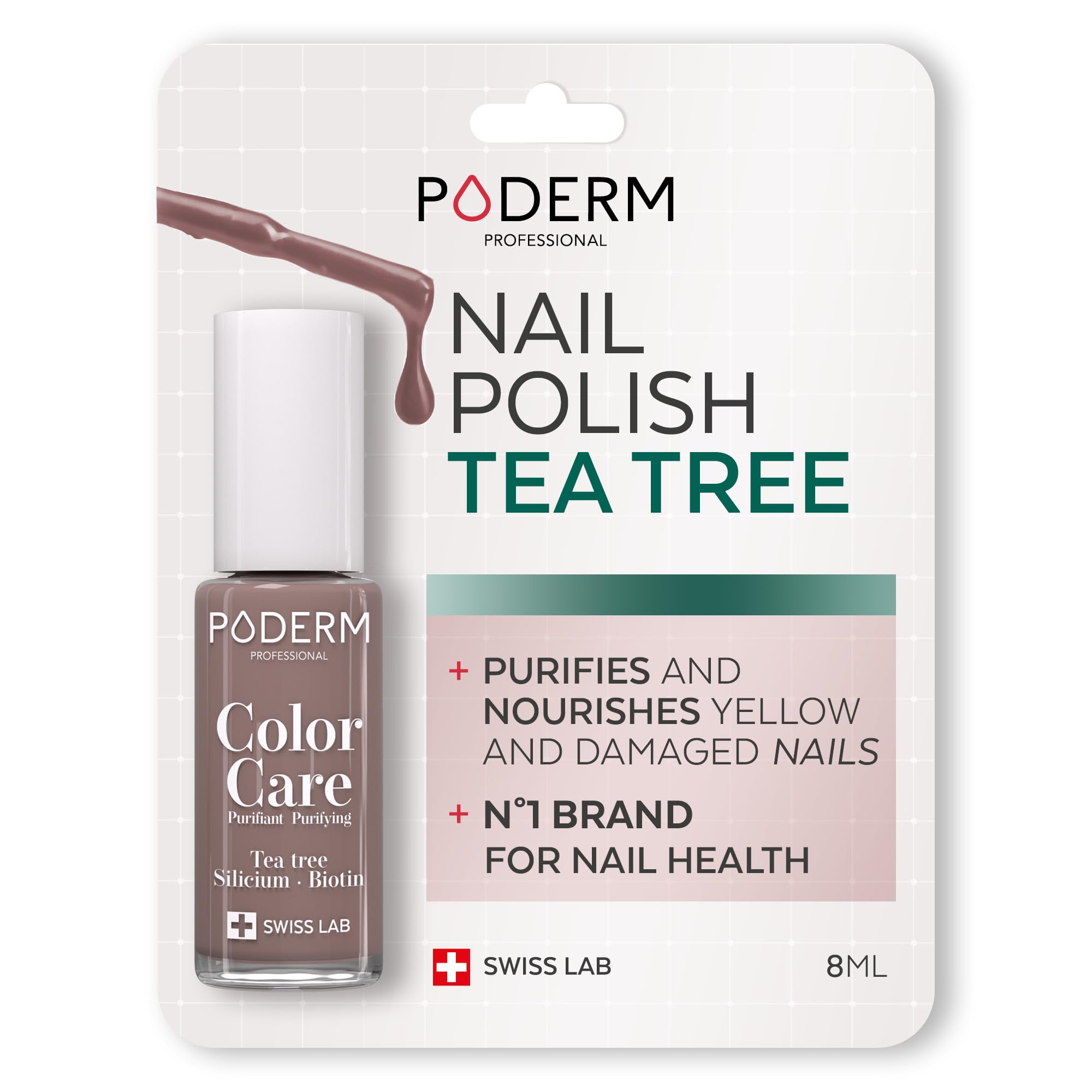 Swiss-Made Antifungal Nail Polish – Taupe | Breathable Treatment with Tea Tree, Silicon & Biotin | Strengthens, Repairs & Conceals Yellow, Brittle & Damaged Nails | Podiatrist-Developed