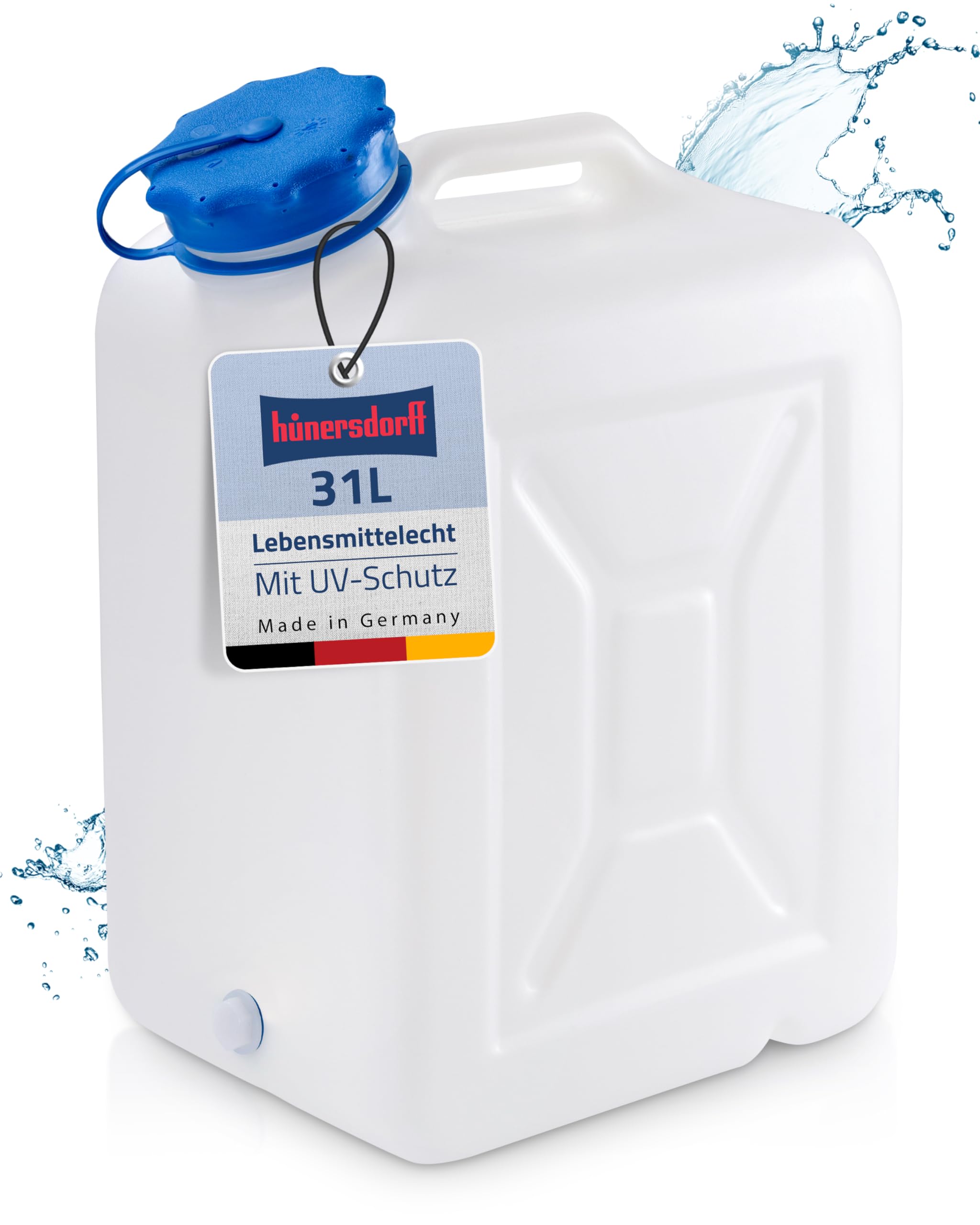 Hünersdorff GmbH Bidón de cuello ancho 31 L, PEAD natural, con protección UV