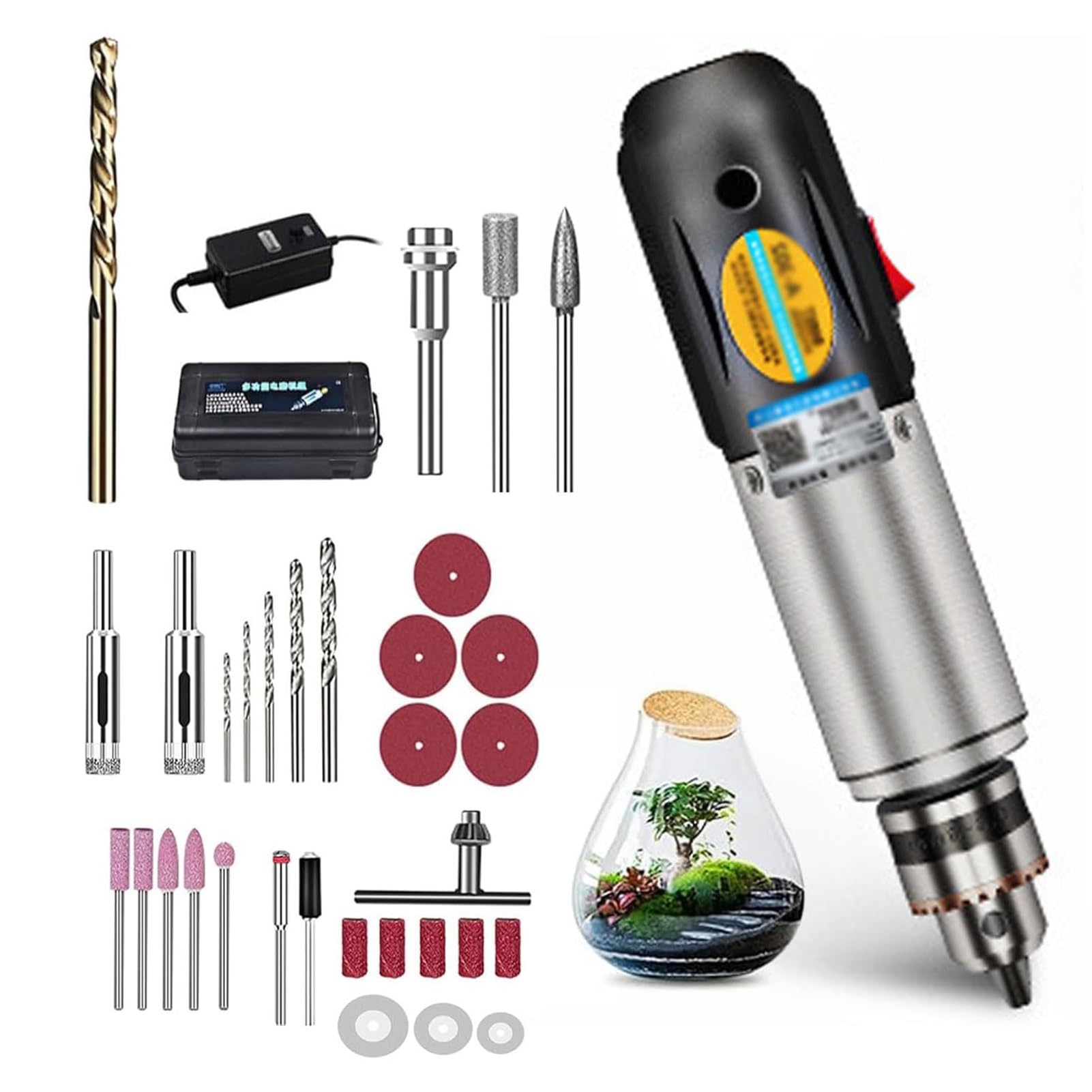 YXFAZPP Electric Glass Bottle Cutter,Multifunctional Bottle Cutting Machine,Handheld Electric Bottle Cutter for Drilling, Sanding, Polishing