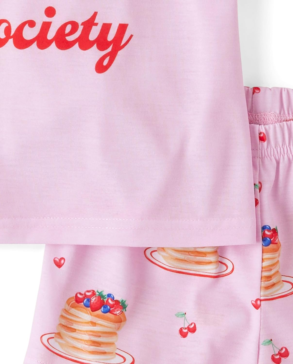 The Children's Place Girls' Sleeve Top and Shorts,2 Piece Pajama Set