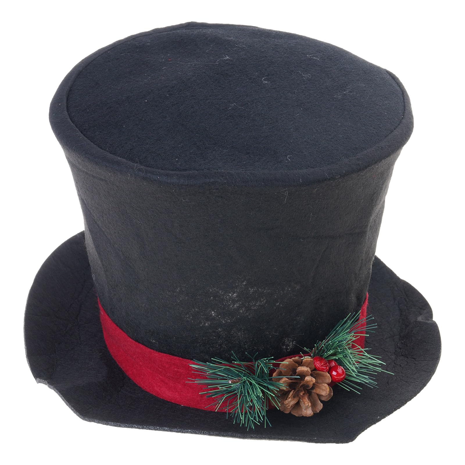 Buxuaaaa Quick Setups Christmas Tree Toppers Hat Decoration Textured Fabric and Wood Blend for Elegant Holiday Display Festival Tree Crowns Decoration for Holidays