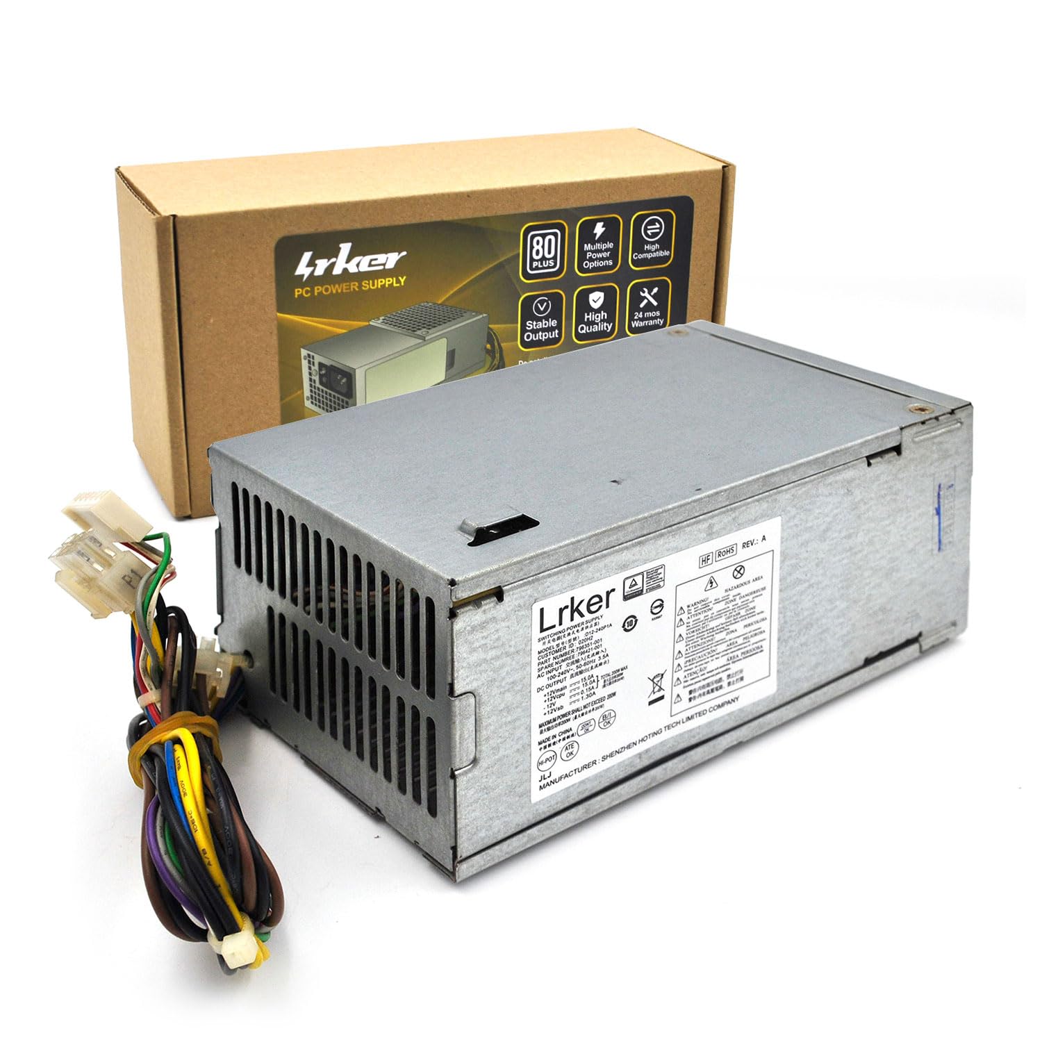 200W Power Supply Compatible with HP ProDesk 400 600 800 G1 G2 SFF M/N: PS4201-2HF PS-4241-2HF D12-240P1A P/N: 702309-001 702457-001 751886-001 796351-001