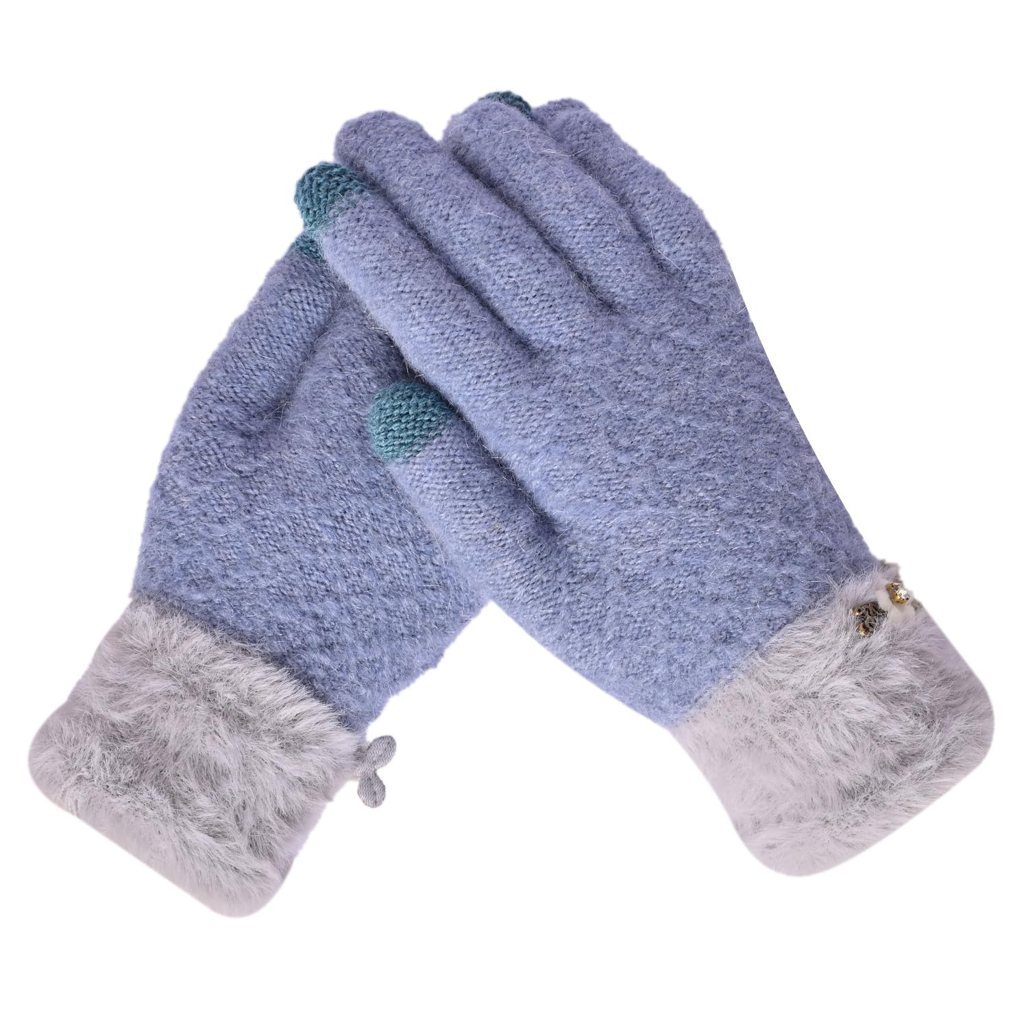 Women's Touchscreen Winter Woollen Gloves For Cold Weather (SGD-1689-1694)-image-46