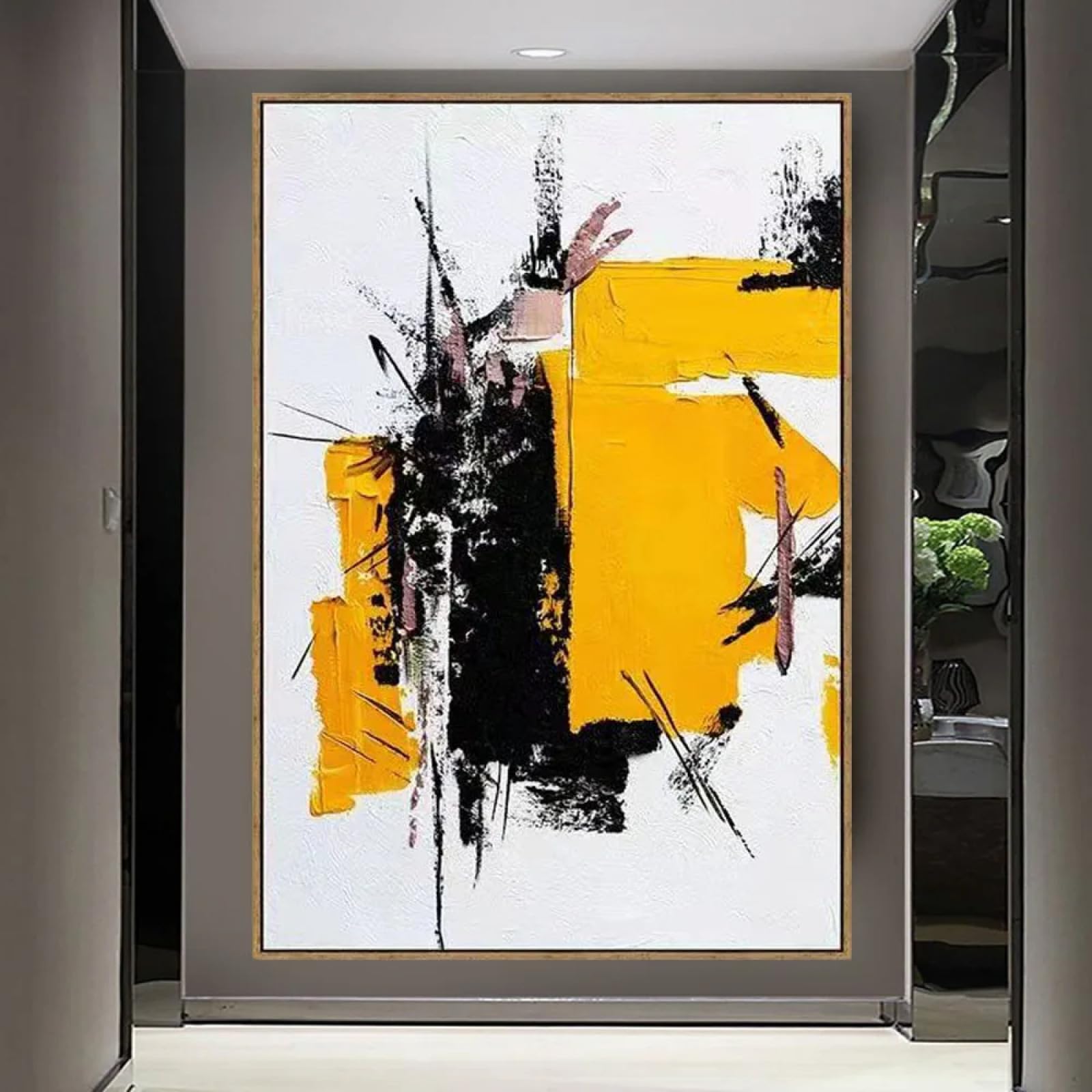 Peinture à l'huile art moderne splash ink pour créer une ambiance luxe et chaleureuse