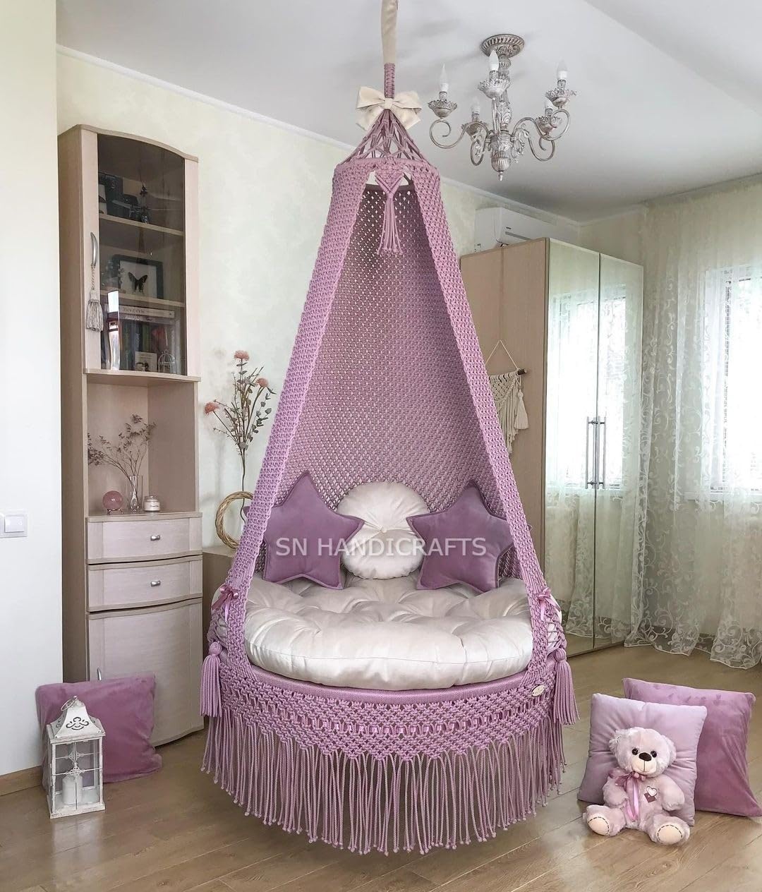 Macrame Patio Swing, Hammock Swing, Indoor Chair, Macrame Swing Chair, Hammock Swing-image-36