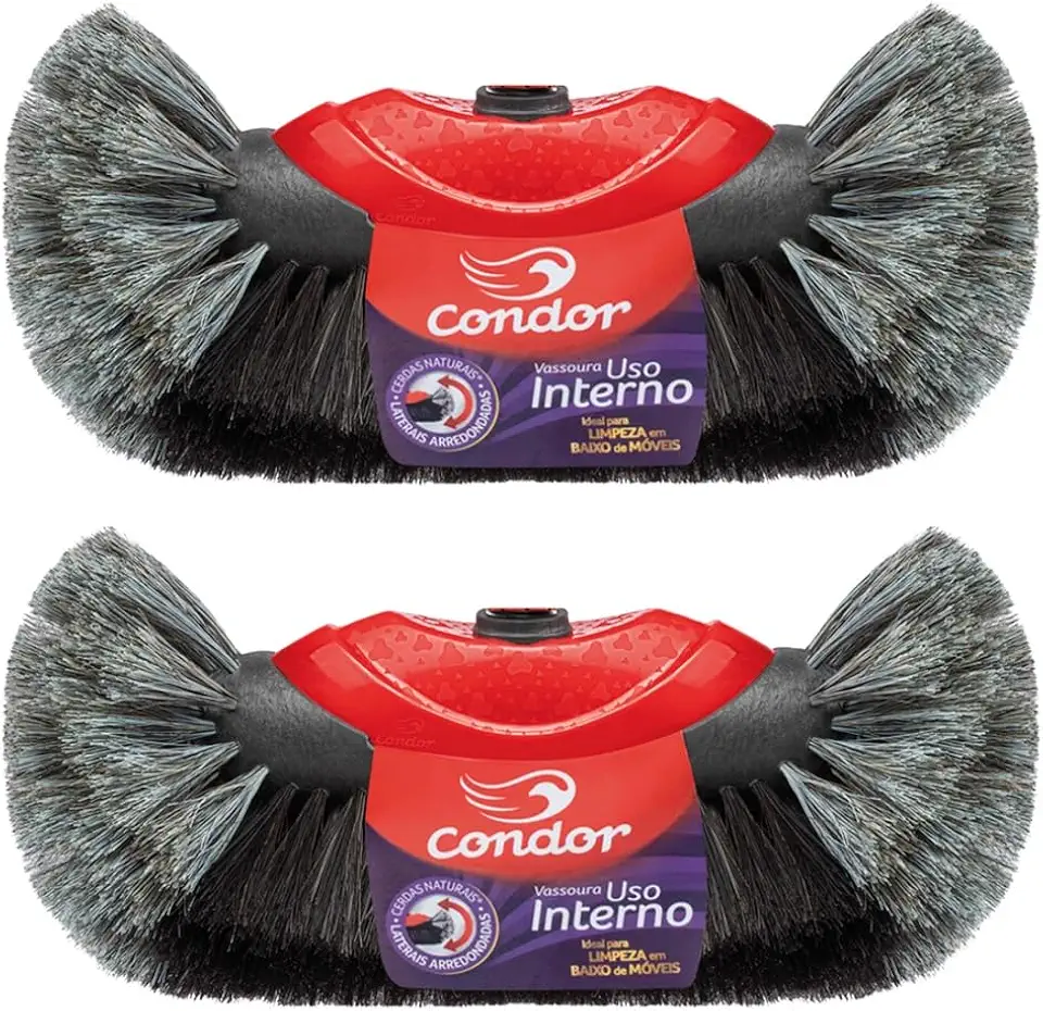 Kit 2 Vassouras De Pelo Natural Porcelanato Laminado Condor