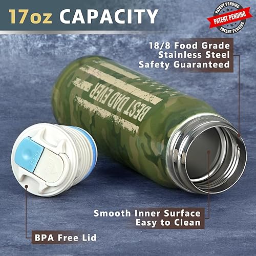 Miniatura 5 de Regalos para papá que no quiere nada, regalos para papá para Navidad de parte de hija e hijo, vaso de camuflaje de bandera estadounidense de 17