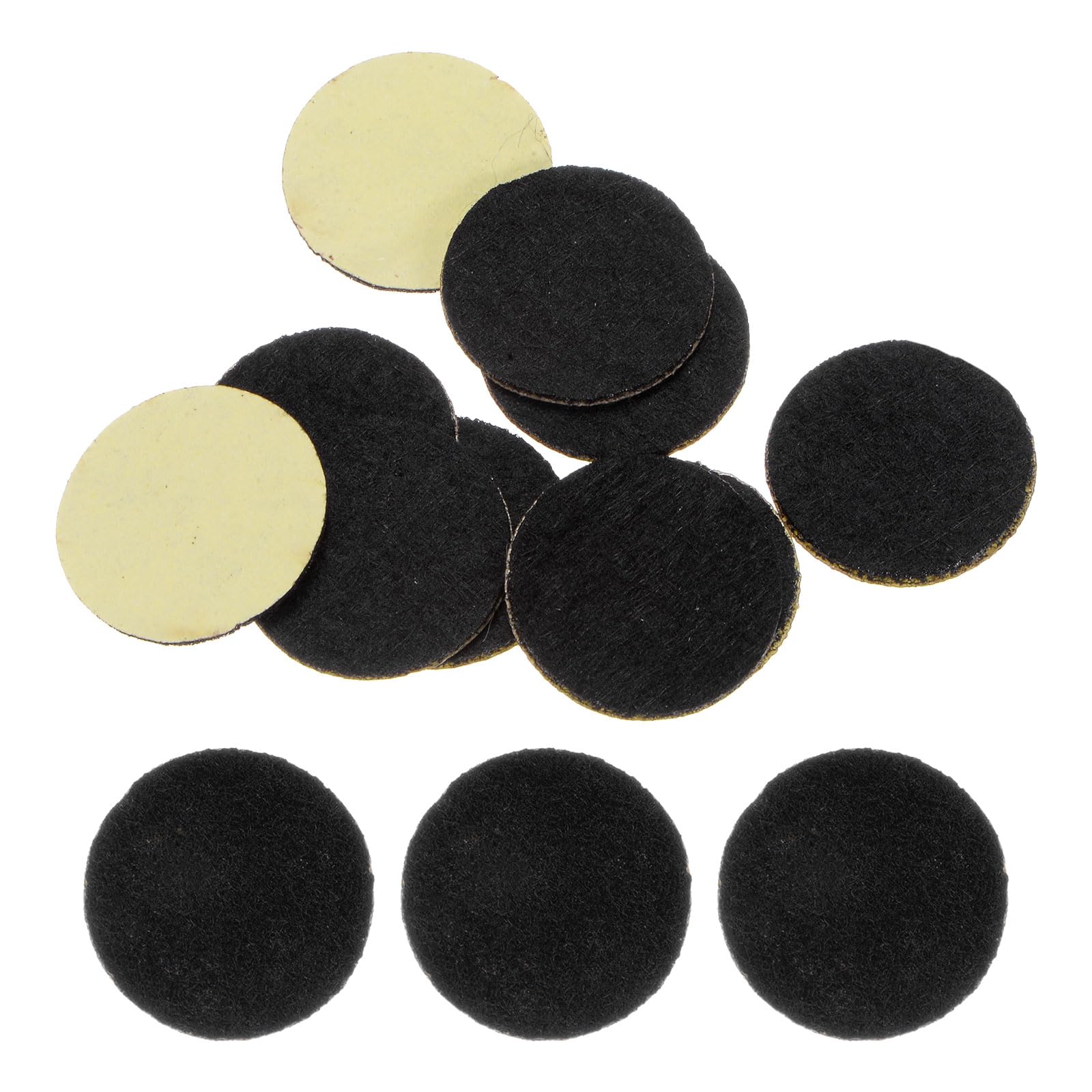 HARFINGTON 10pcs Round Adhesive Felt Circles, 20mm 3/4" Pre Cut Felt Craft Stickers Non-Woven Mini Felt Fabric Circles for DIY Sewing Handcraft Cut Projects Craft Finishing, Black
