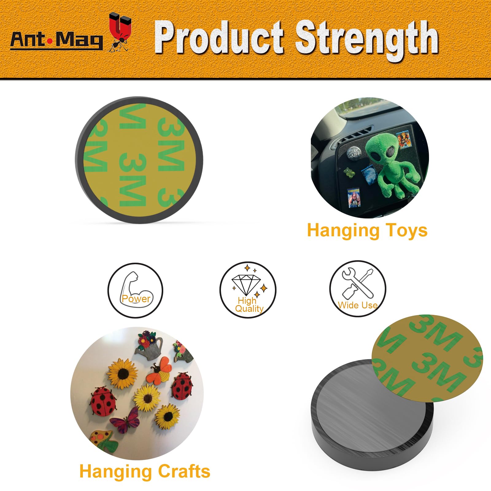 Ant Mag Ceramic Magnets for Crafts Round Black 64pcs — Amazon image 3