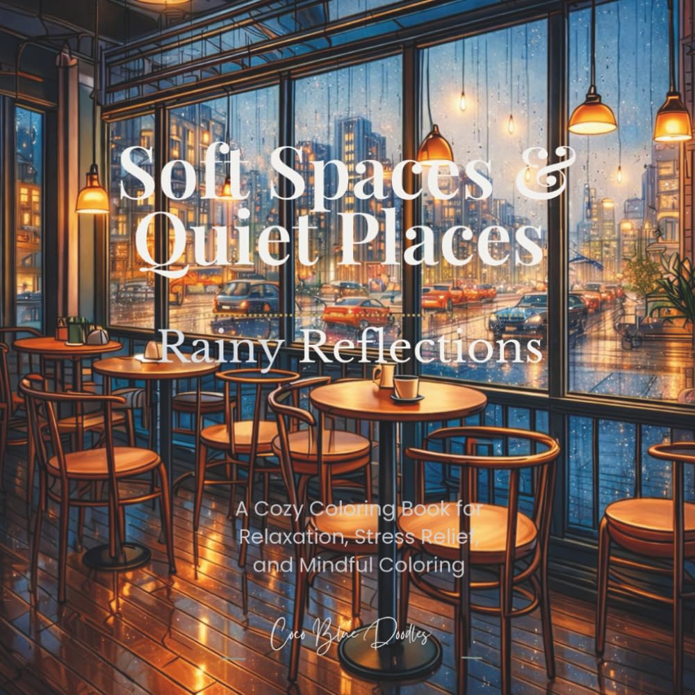 Soft Spaces & Quiet Places: Rainy Reflections: A Cozy Coloring Book for Relaxation, Stress Relief, and Mindful Coloring