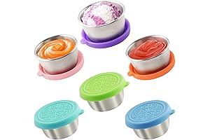 6x1.6 Oz Stainless Steel Salad Dressing Containers With Leakproof Lids