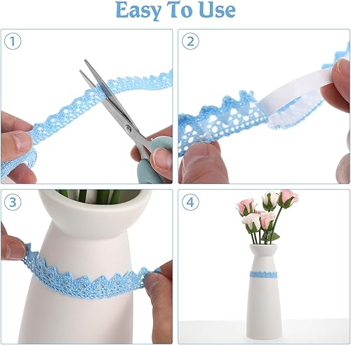 Miniatura 5 de BESPORTBLE Cinta de encaje Muticolor, 5 piezas de encaje de algodón con adhesivo autoadhesivo  Cinta adhesiva de encaje DIY Scrapbooking manualidades