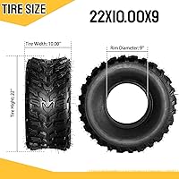 Vista 6 de Juego de 2 neumáticos de barro ATV 22x10-9 22X10X9 6PR 0.787 in Deep Tread para Honda Recon 250 Suzuki Ozark 250 (1 par)