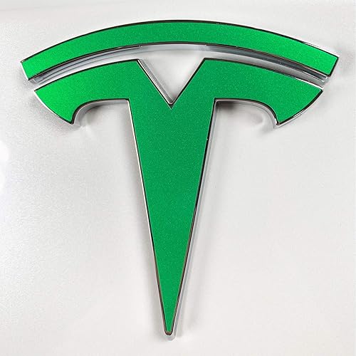 Miniatura 3 de Custom Cut Graphics Calcomanía de logotipo para Tesla Model S, Nosecone, juego de 14 piezas (verde brillante)