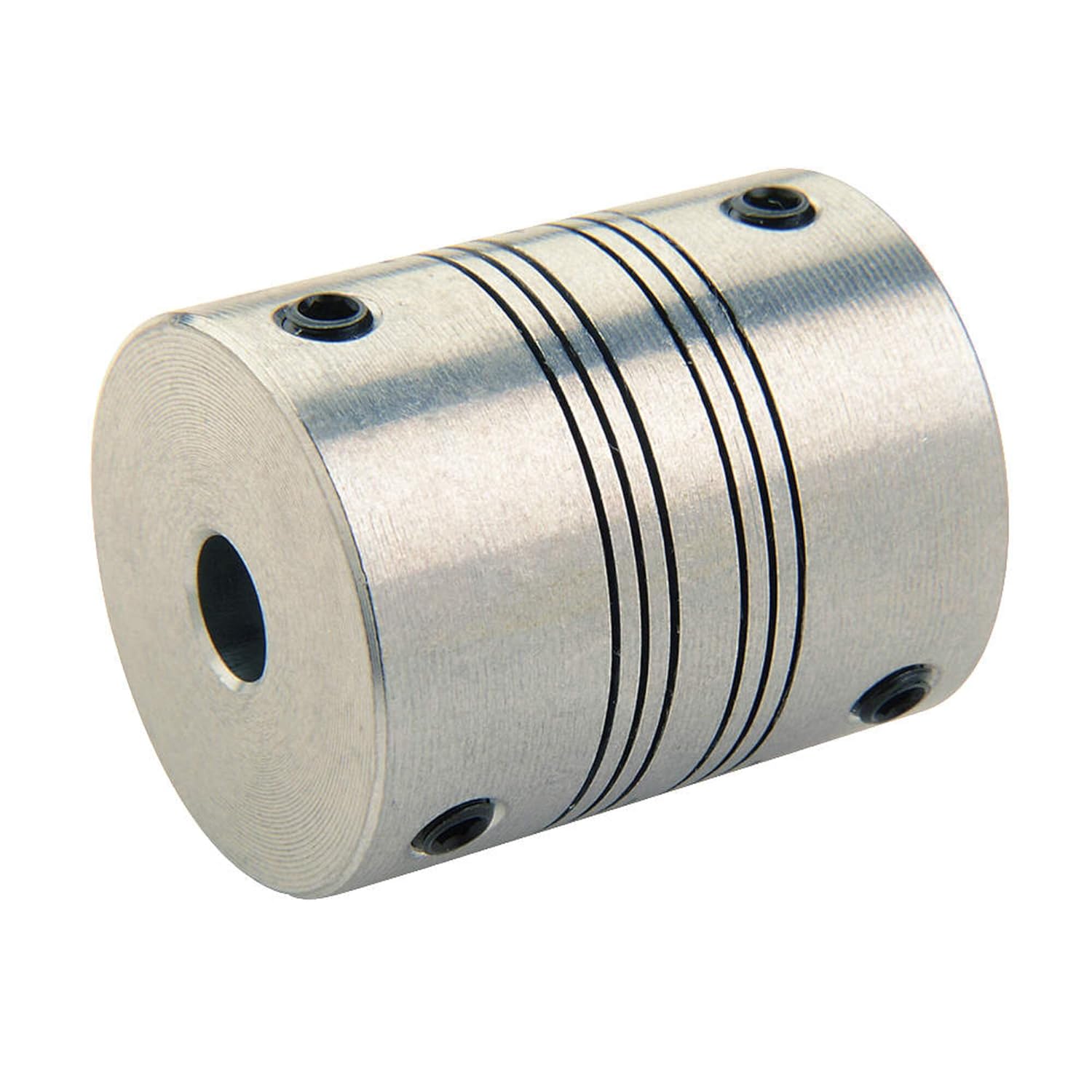 Ruland MWC30-3/8"-8MM-A 7075 Aluminum Beam Coupling, 4-Beam Clamp Style, 0.375" x 8 mm Bores, 1.181"/30.0 mm OD, 1.496"/38.0 mm Length
