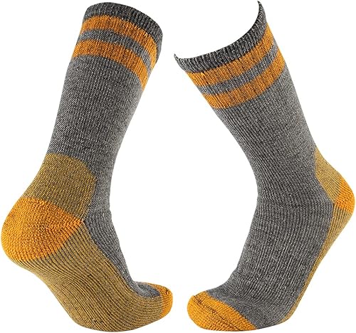 Miniatura 5 de Cerebro Calcetines de lana merino para hombre, calcetines acolchados a media pantorrilla que absorben la humedad, calcetines de senderismo para