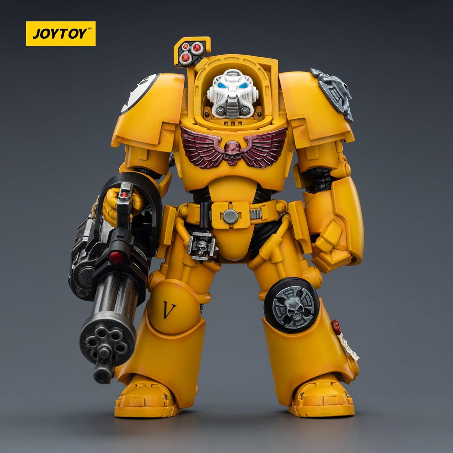 JOYTOY Warhammer 40k Imperial Fists Terminator 3 with Power Fist and Assault Cannon 1/18 Action Figure Collect and Display Model