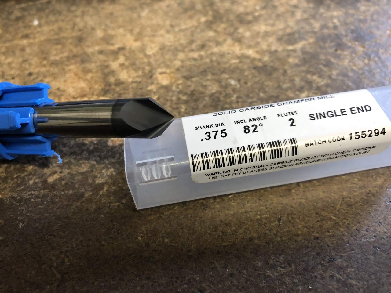 3/8" 2 Flute 82 Degree TiAlN Coated Carbide Chamfer Mill