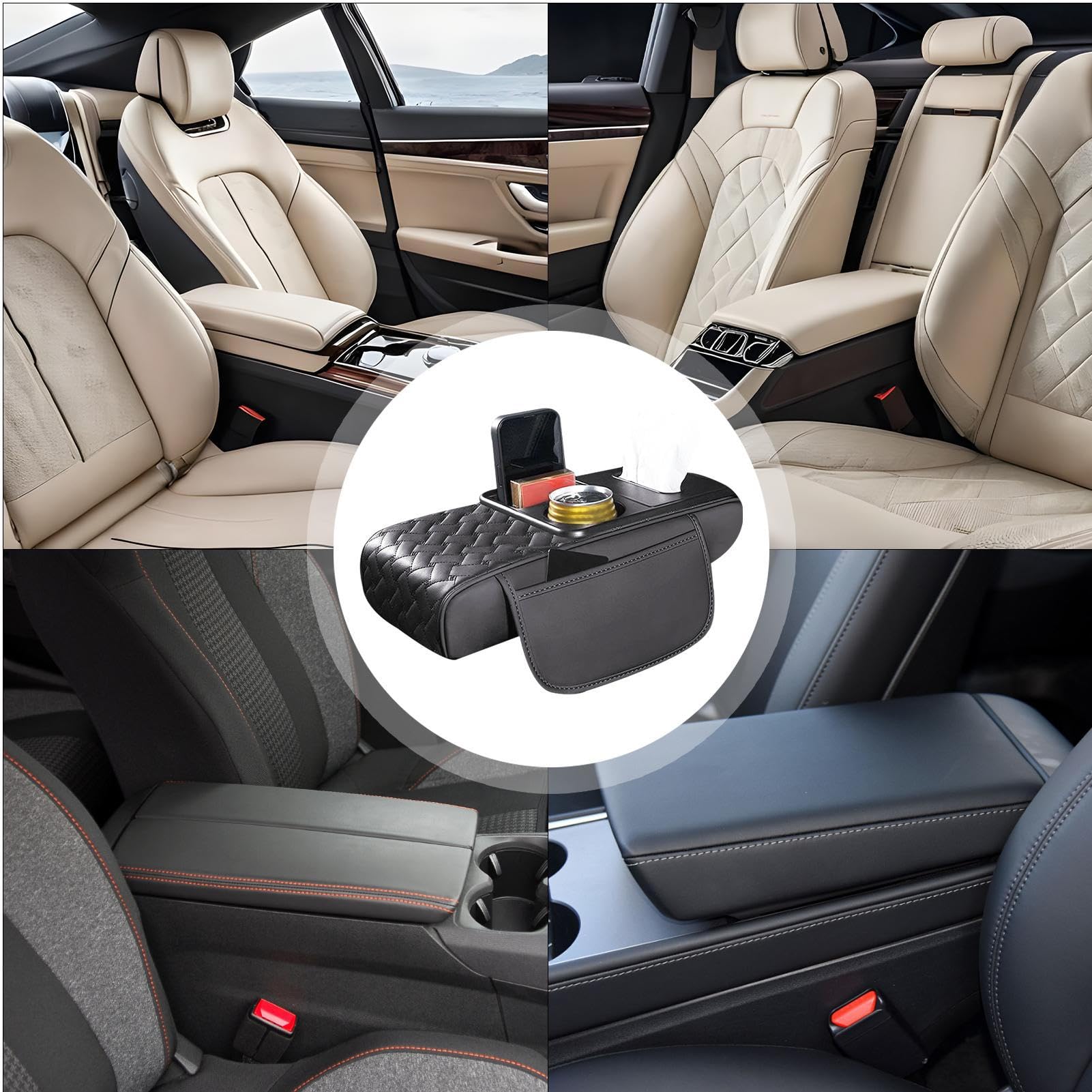 Waterproof Arm Rest Pad - Car Armrest Cover, Multifunctional Vehicle Accessory | Auto Booster Cushion Suitable for Trucks Interior Protection Comfort Support Center Console Organizer Driving Convenien
