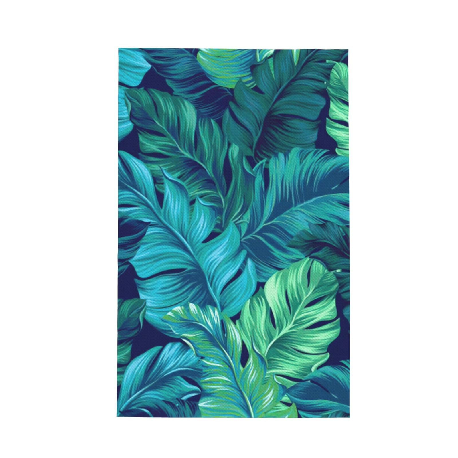 CKGODGF Palm Leaves Print Absorbent Waffle Dishcloths,Kitchen Towels With Hanging Loops,Tea Towels.