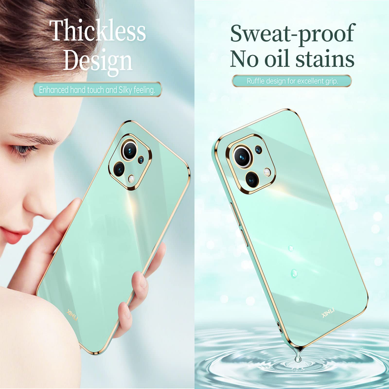 Acheter ILING Élégant Coque Pour Xiaomi 11 Lite 5G NE/Xiaomi Mi 4G/5G, Etui Antichoc PC Double Couche Housse, Mignon Étui Brillant Femmes Et Fillese (Or Rose) ? Comparer Chez