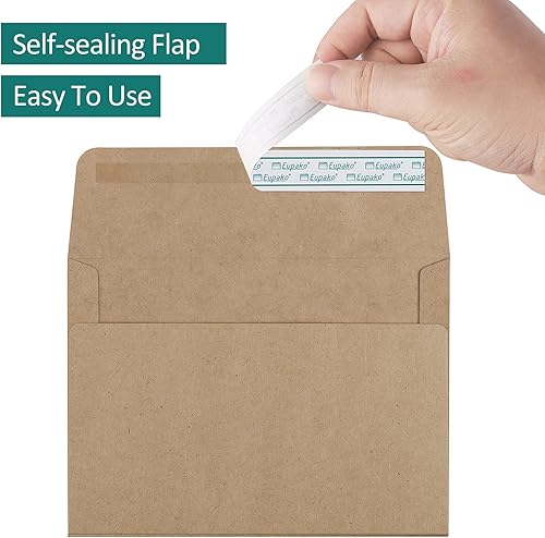 Miniatura 10 de Eupako - Paquete de 50 sobres blancos A6 de 4 x 6 pulgadas, sobres autosellados para tarjetas de 4 x 6, fotos, invitaciones, bodas, graduaciones,