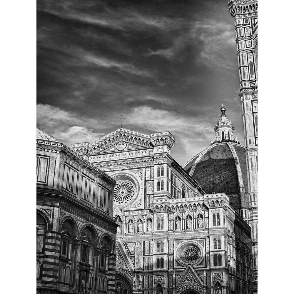Wee Blue Coo Photo Architecture Florence Duomo Cathedral Black White Italy Art Print Poster Wall Decor 12X16 Inch