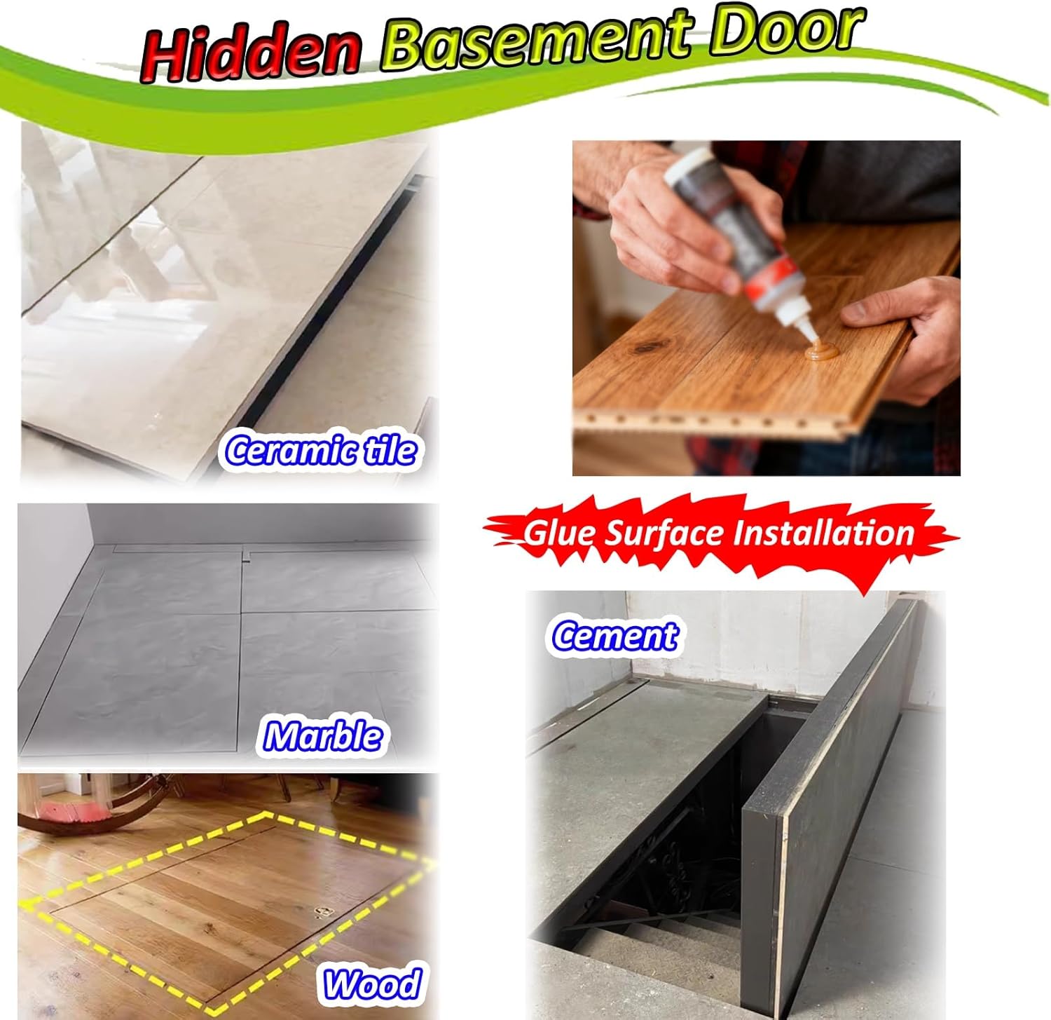 Heavy-Duty Steel Basement Floor Hatch - Invisible Crawl Space Access Door (40x29in) for Storage, Cellar & Corridor - Durable Paneling for Easy Entry