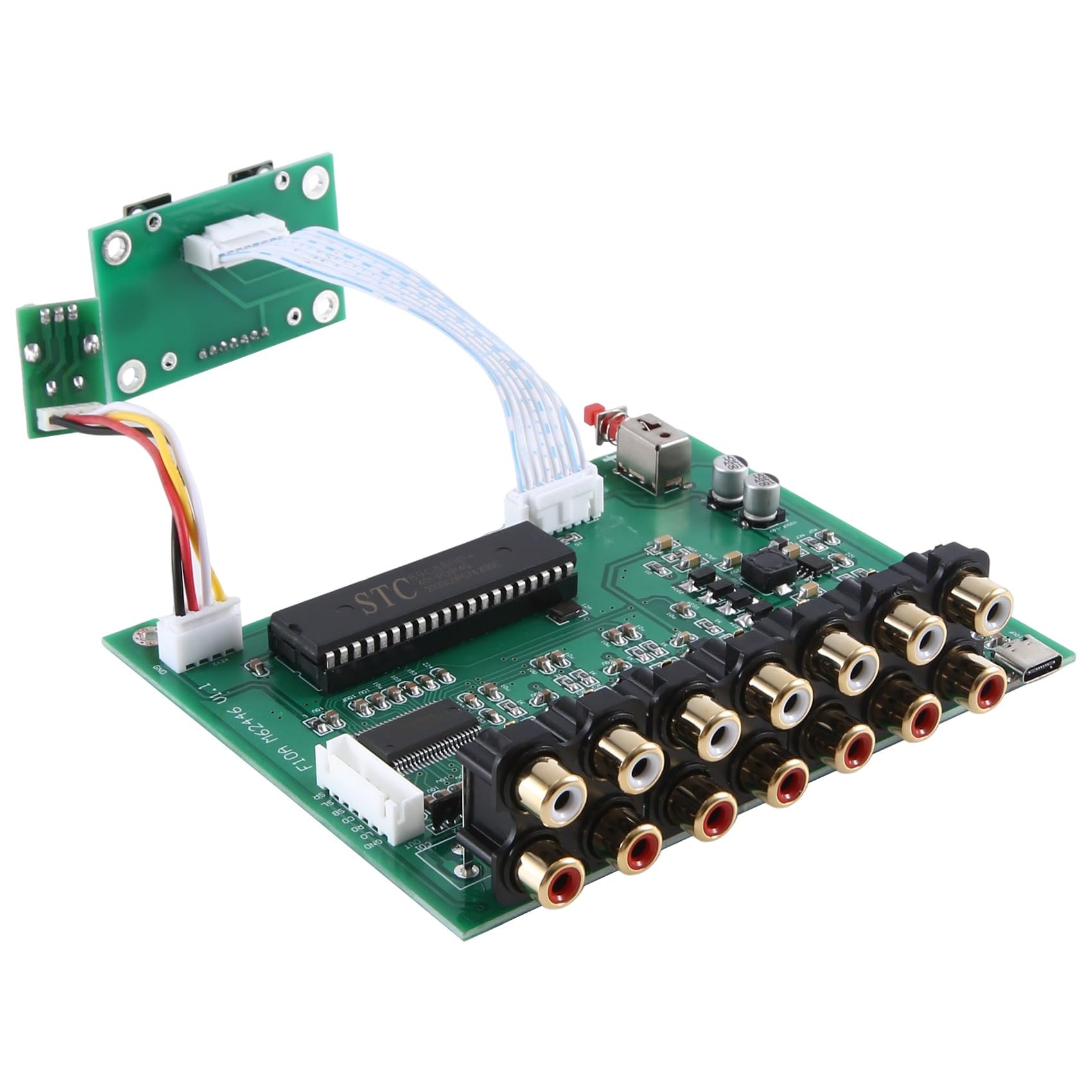 DLHiFi F11 M62446 Preamplificador 5.1 6 Canales Control Remoto Totalmente Independiente Pantalla OLED para Amplificador HiFi