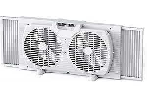 9" Smart Twin Window Fan with Exhaust, Intake and Twin Fans