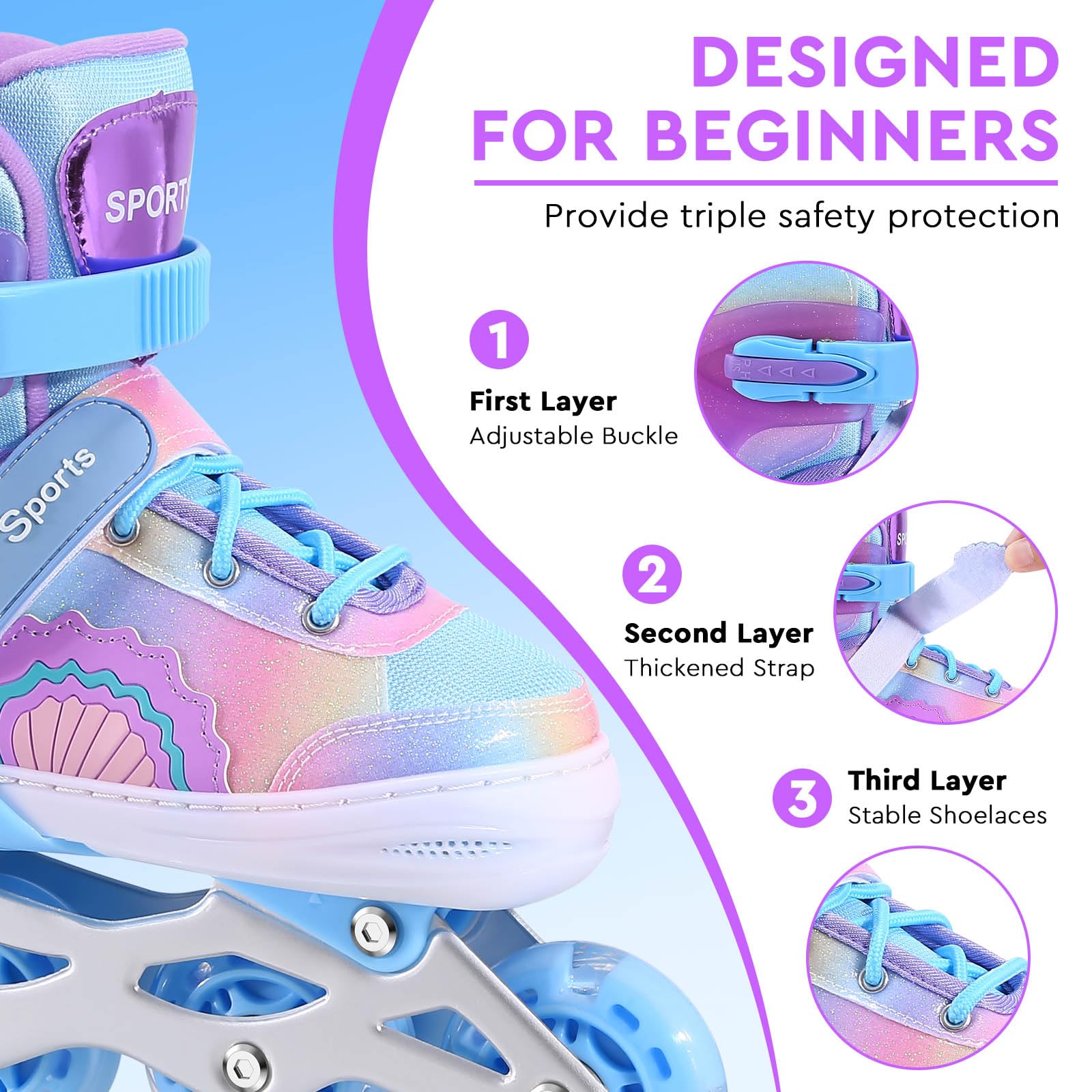 Patins à roulettes en Ligne pour Enfants en différentes Tailles