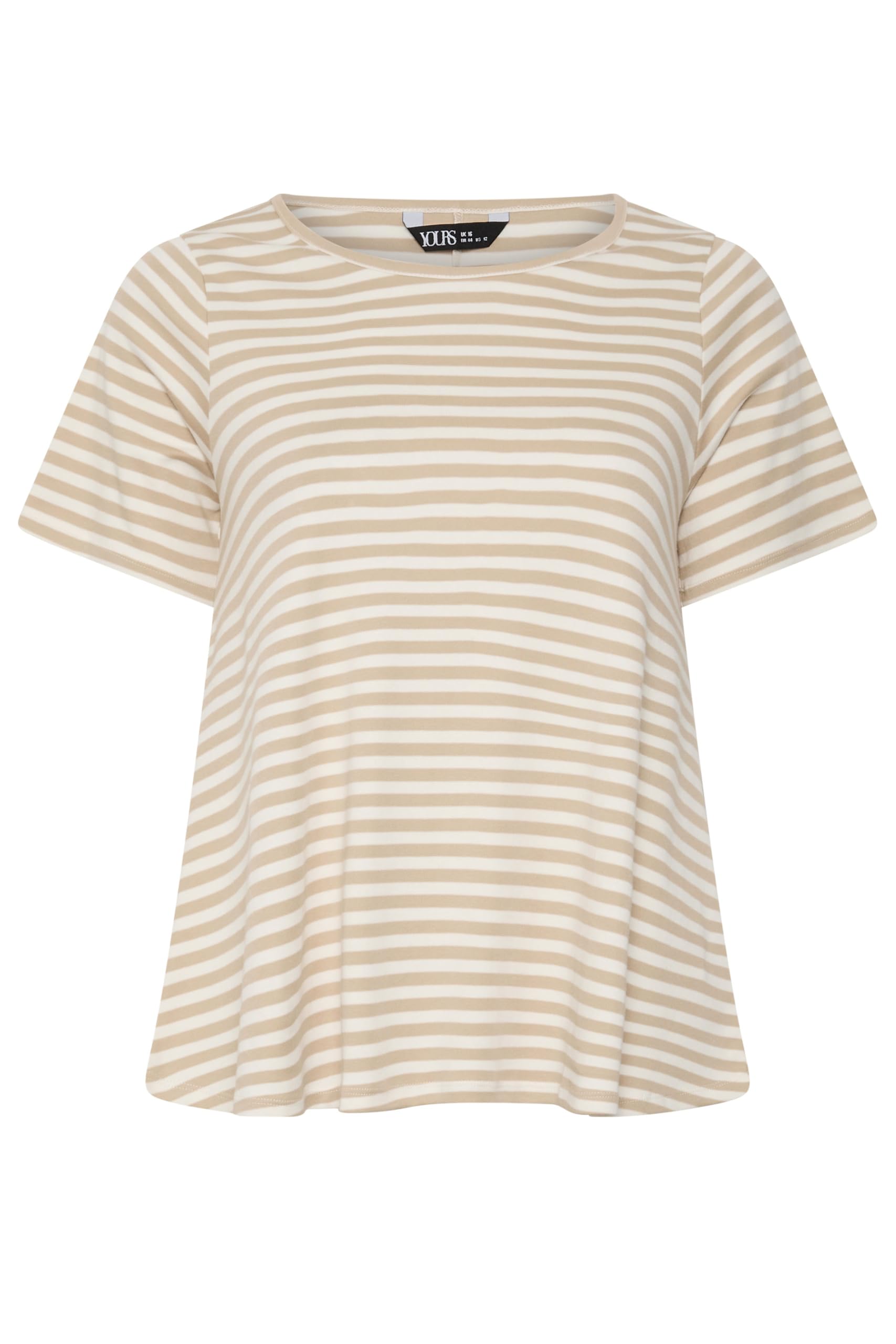 Yours Curve Natural Brown Stripe Top - Women's - Plus Size Curve