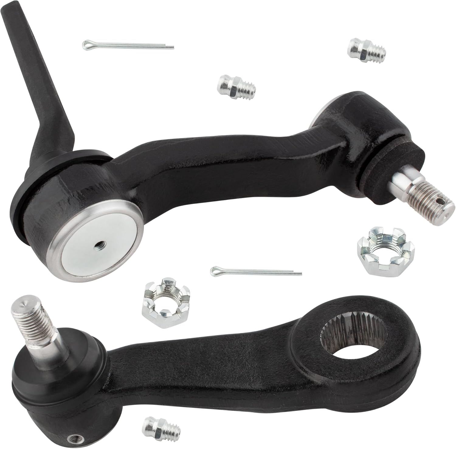 BOXI Qty(2) 4WD Steering Idler and Pitman Arm Set Fit for Chevy Blazer 1995-2005 | S10 1983-2004 | for GMC Jimmy 1994-2005 | S15 1983-1984 | Sonoma 94-04 | Hombre 98-00 | Bravada 96-01 | K6255 K6251