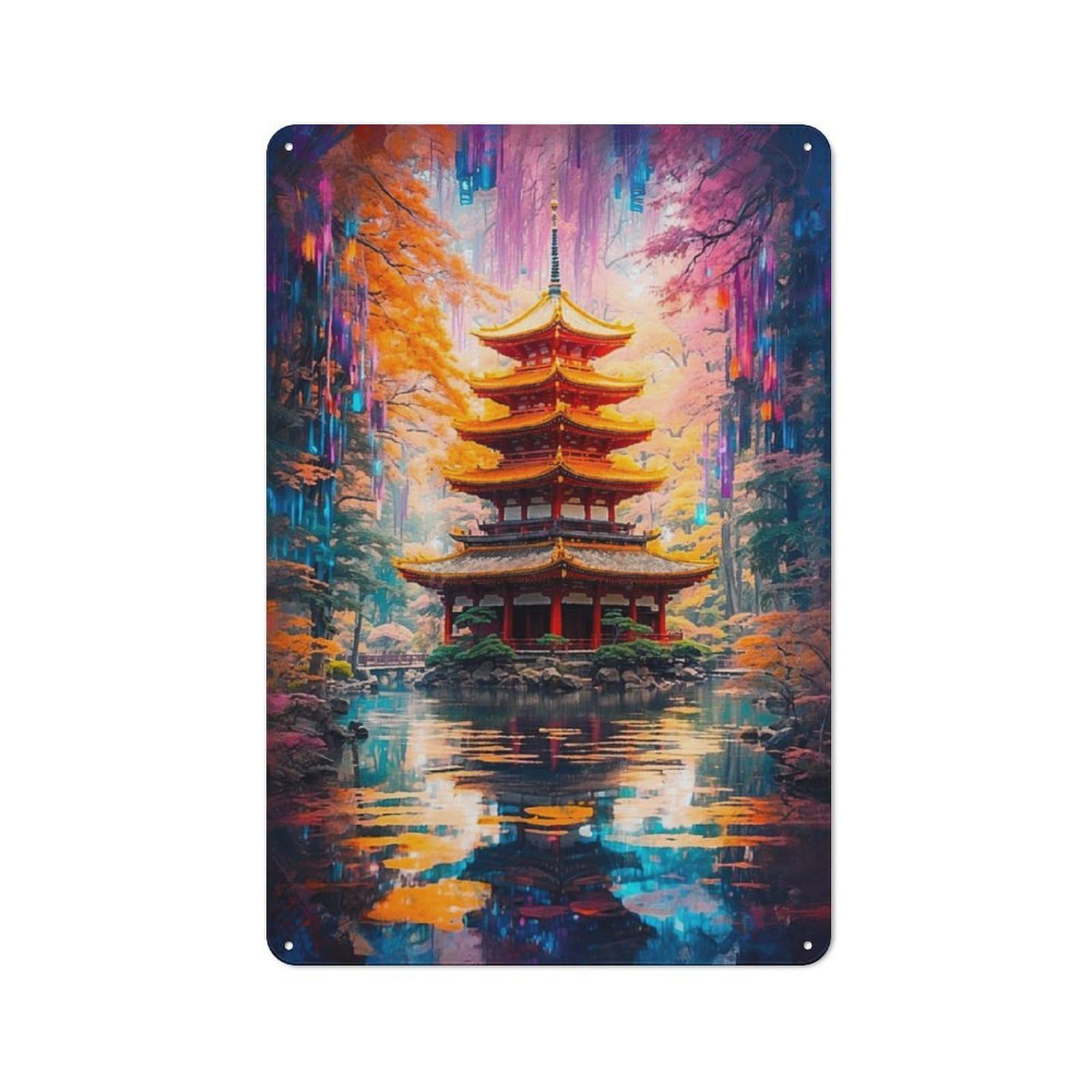 Junmoney Tranquility In The Woods Metal Sign 30X20cm With For Home Bar Wall, Rustic Decor, For Collectors Decorating Home Bars And Entertaining Spaces