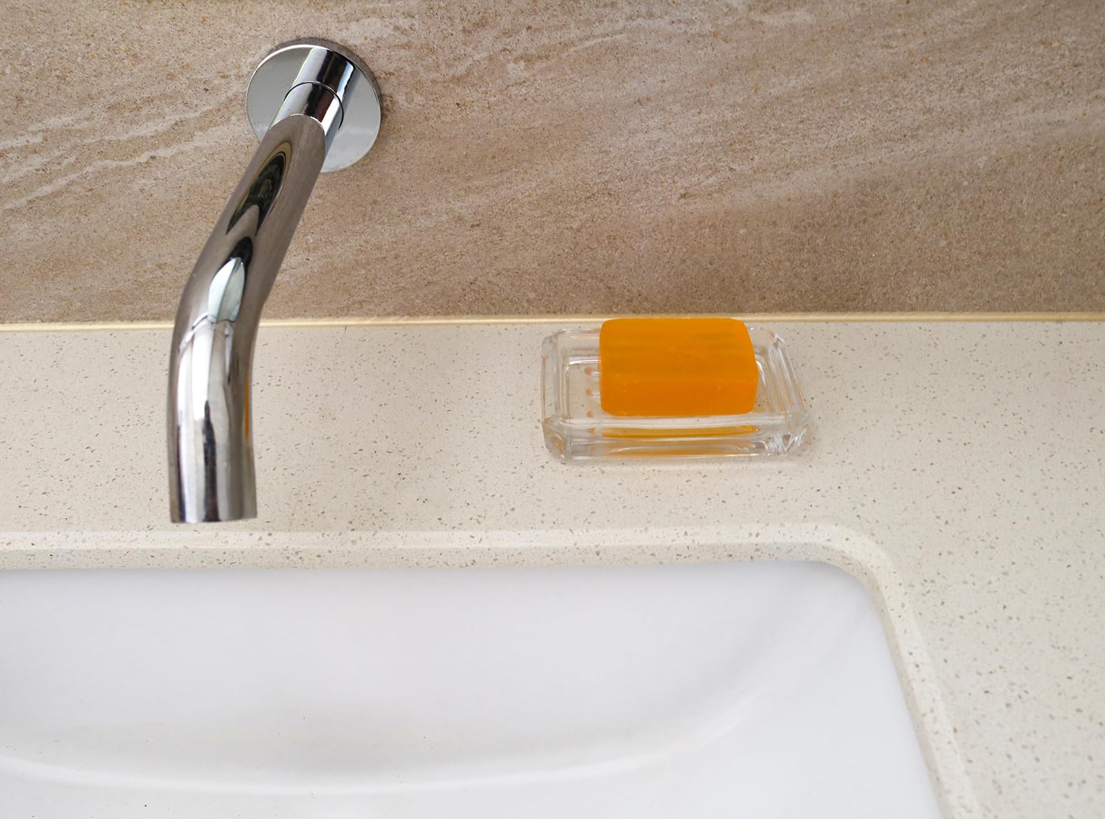 HillSpring Portasapone Ovale In Vetro Con Scanalature, 14x10x2,5 Cm, Per Bagno E Cucina, Mantiene Il Sapone Asciutto